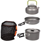 Kampeer Kookset 2-3 Pers. | 3-delig | Geanodiseerd Aluminium | 39% Korting
