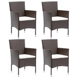 vidaXL Tuinstoelen 4 st poly rattan bruin