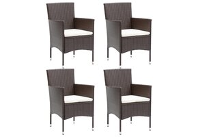 VidaXL Tuinstoelen Set van 4 - Poly Rattan Bruin (41% Korting!)