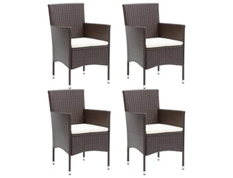 vidaXL Tuinstoelen 4 st poly rattan bruin