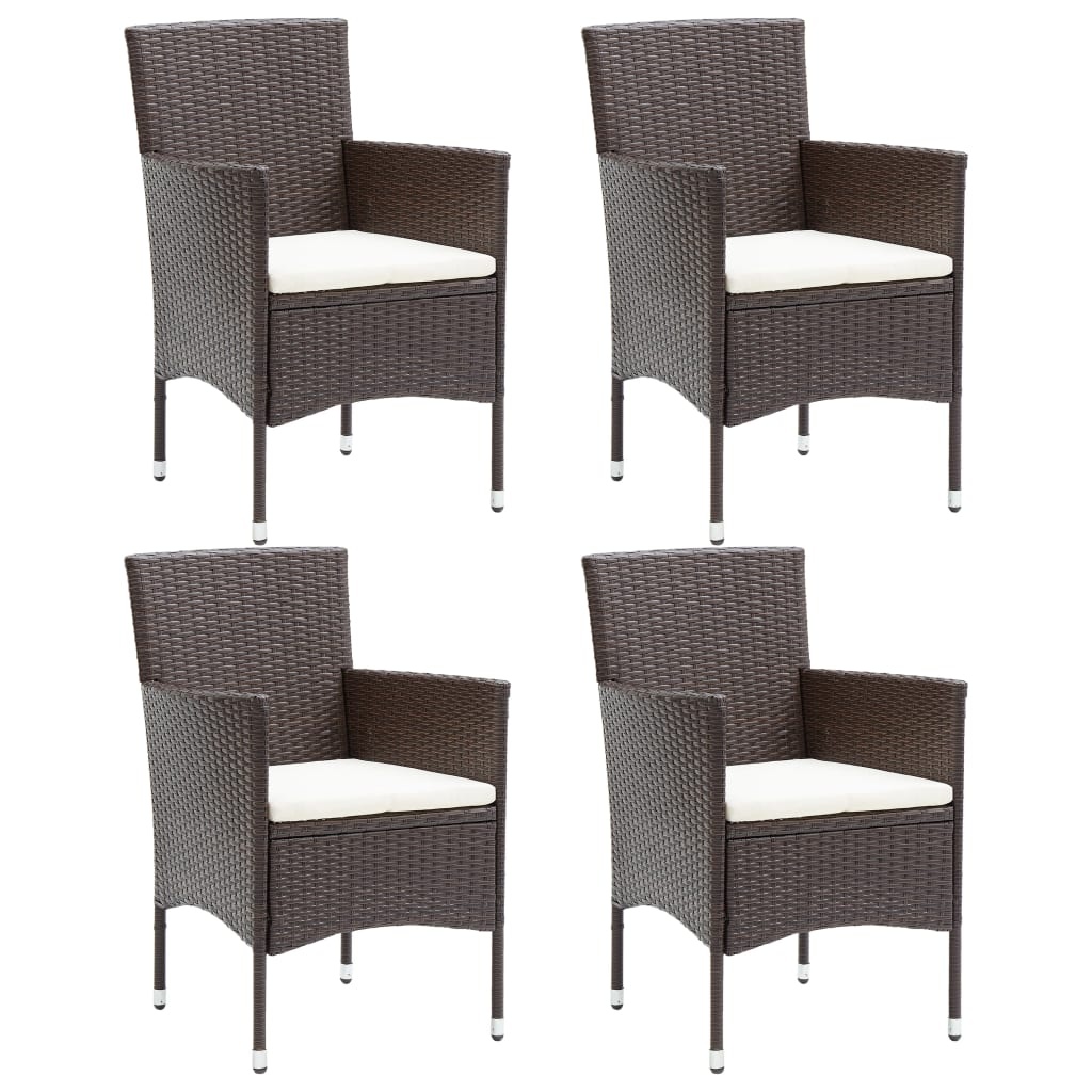 vidaXL Tuinstoelen 4 st poly rattan bruin