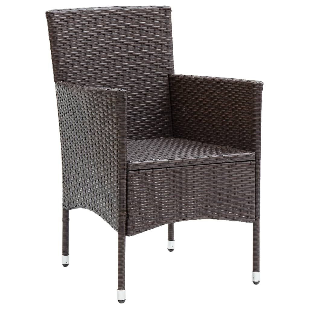 vidaXL Tuinstoelen 4 st poly rattan bruin