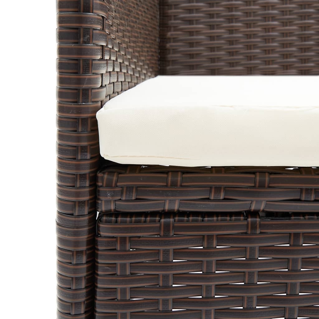 vidaXL Tuinstoelen 4 st poly rattan bruin