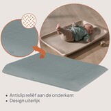 LIONELO Megs Aankleedkussen 70×49×7 cm – Waterdicht Antislip & Veilig, Zacht PU Schuim met Opstaande Randen, Veilig vanaf Geboorte, Vrij van Schadelijke Stoffen, Onderhoudsvriendelijk, Grijs