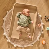 LIONELO Megs Aankleedkussen 70×49×7 cm – Waterdicht Antislip & Veilig, Zacht PU Schuim met Opstaande Randen, Veilig vanaf Geboorte, Vrij van Schadelijke Stoffen, Onderhoudsvriendelijk, Grijs