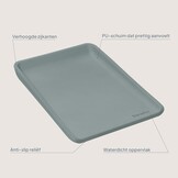 LIONELO Megs Aankleedkussen 70×49×7 cm – Waterdicht Antislip & Veilig, Zacht PU Schuim met Opstaande Randen, Veilig vanaf Geboorte, Vrij van Schadelijke Stoffen, Onderhoudsvriendelijk, Grijs
