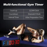 ANJANK Fitnesstimer, LED-wandklok, 38,1 cm, intervaltimer met stopwatch, countdown- en opwaarts, instelbare volume, afstandsbediening