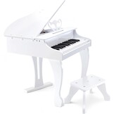 Hape E0338 luxe vleugels | Piano met 30 toetsen, inclusief stoel, elektronisch muziektoetsenbord voor kinderen vanaf 3 jaar, wit