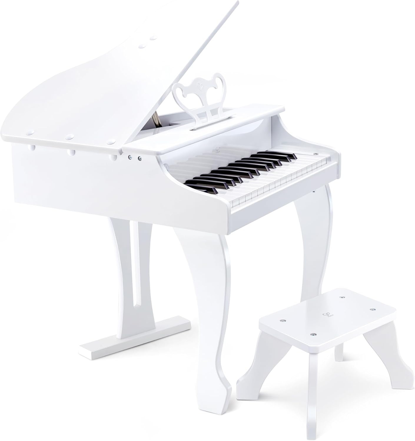 Hape E0338 luxe vleugels | Piano met 30 toetsen, inclusief stoel, elektronisch muziektoetsenbord voor kinderen vanaf 3 jaar, wit