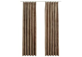 vidaXL Verduisterende Gordijnen (2 st.) - Beige Fluweel, 140x175 cm, 33% Korting