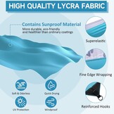 VILLEY Strandtent, Draagbare Zonnescherm Zonnedak Zonnenschuilplaats UPF50+, 3m x 3,3m, voor 6 Personen, met 4 Aluminium Palen en Opbergtas, Voor Strand, Camping, Blauw