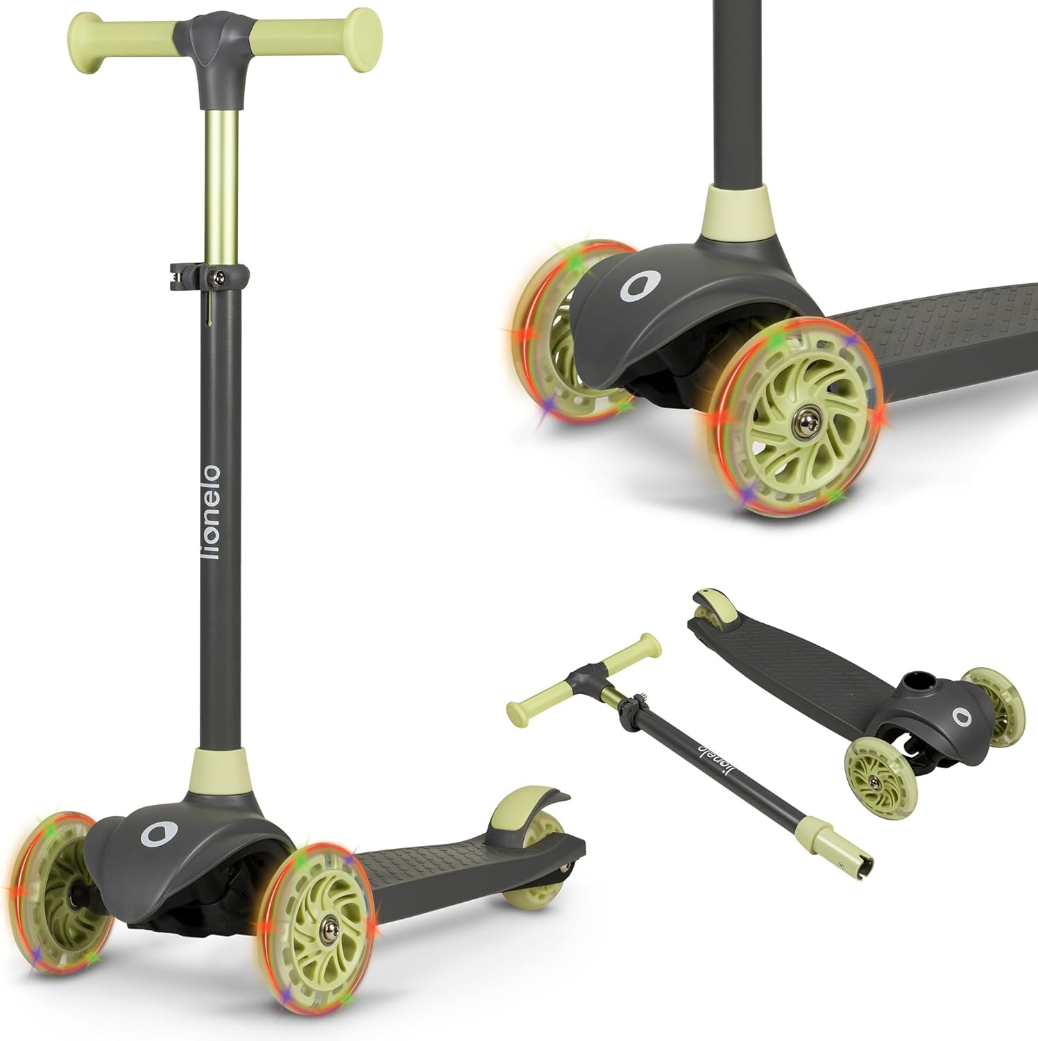 Lionelo Jessy Kinderstep - 3-wieler met LED-wielen - Verstelbaar - Groen