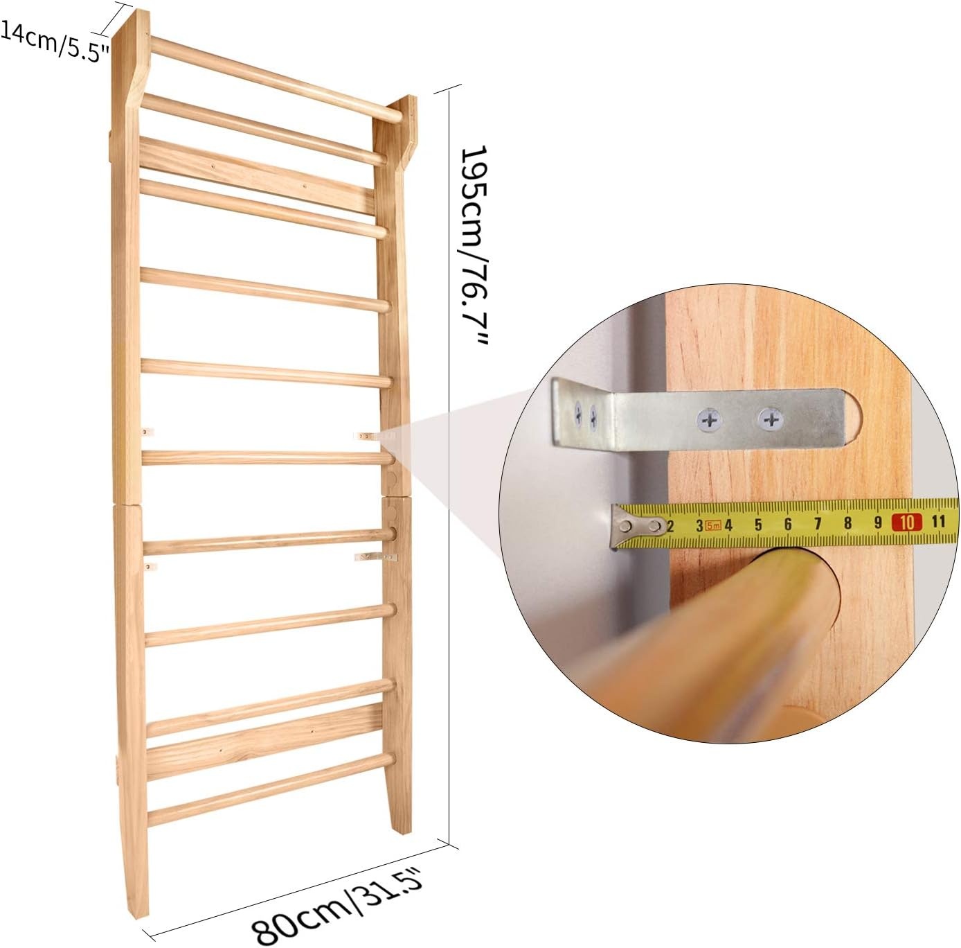 CCLIFE Muur Bars Gymnastiek apparatuur houten look veelkleurige Fitness Gymnastiek muur Klimmen muur Gym Sportartikelen voor volwassenen kinderen