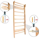 CCLIFE Muur Bars Gymnastiek apparatuur houten look veelkleurige Fitness Gymnastiek muur Klimmen muur Gym Sportartikelen voor volwassenen kinderen