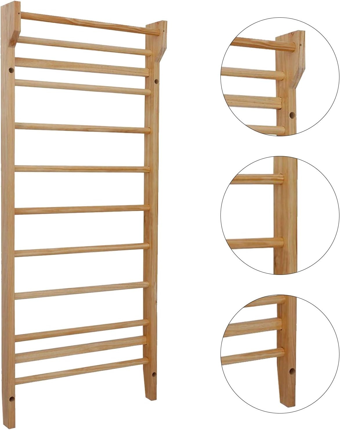 CCLIFE Muur Bars Gymnastiek apparatuur houten look veelkleurige Fitness Gymnastiek muur Klimmen muur Gym Sportartikelen voor volwassenen kinderen