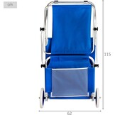 Aktive 2-in-1 Strandstoel en Transportwagen - Opvouwbaar - Blauw - 117 x 67 x 60 cm