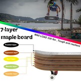 LAYENNE Skateboard, professioneel compleet skateboard, 81 x 20 cm, 7-laags esdoornboard, ABEC-11-ondersteuning, geschikt voor volwassenen, beginners, jongens, meisjes, jongeren en kinderen