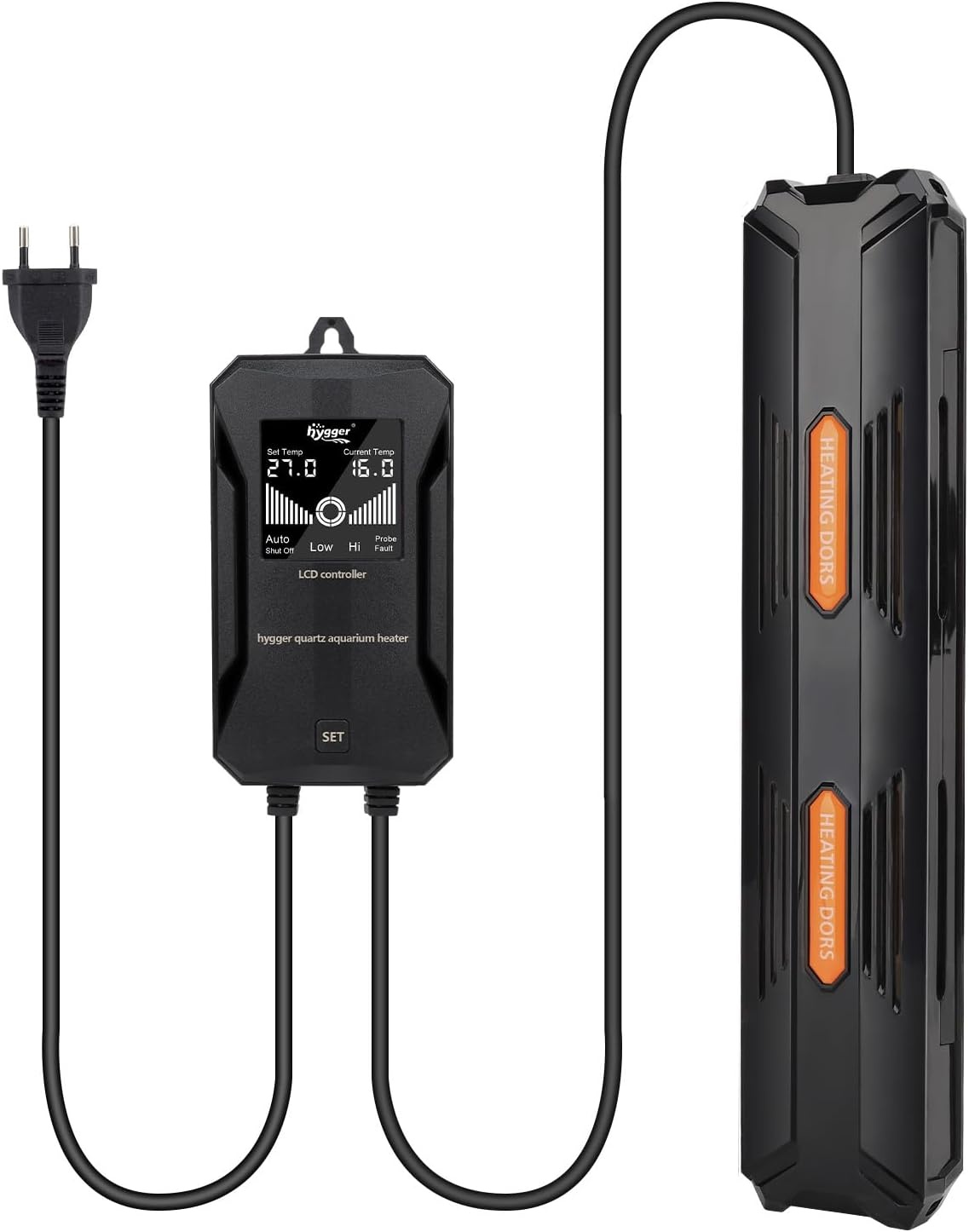 hygger Aquarium Verwarmer 800W met Externe Digitale LCD Controller voor Aquaria van 490-980L