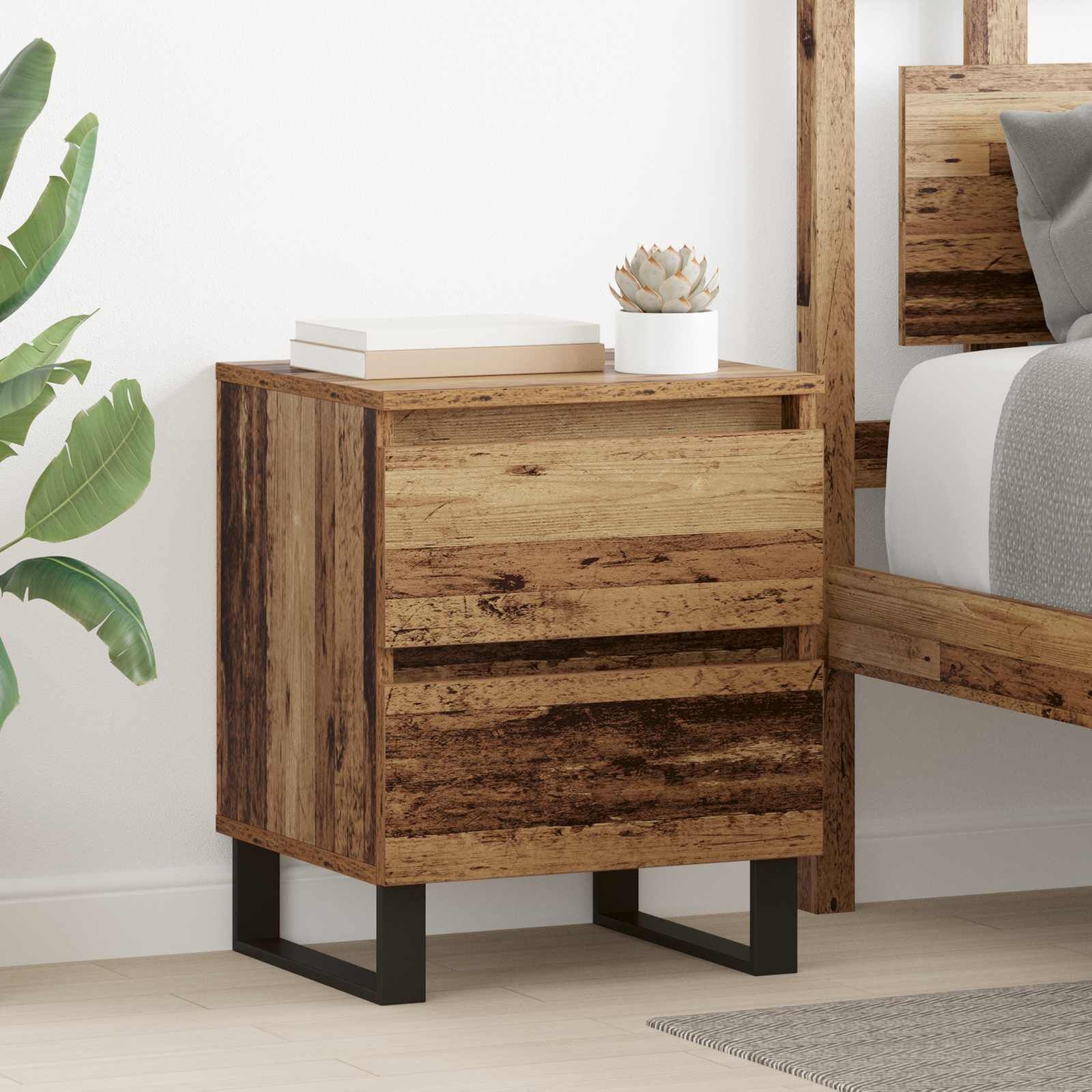 VidaXL Nachtkastje Oud Hout 40x35x50 cm - 34% Korting!