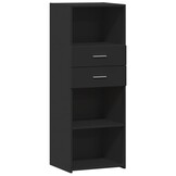 Hoge Kast Zwart Bewerkt Hout - 45x42,5x124 cm - 34% Korting