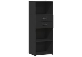 Hoge Kast Zwart Bewerkt Hout - 45x42,5x124 cm - 34% Korting