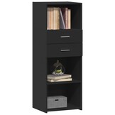 Hoge Kast Zwart Bewerkt Hout - 45x42,5x124 cm - 34% Korting