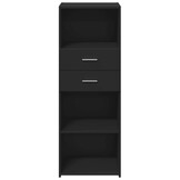 Hoge Kast Zwart Bewerkt Hout - 45x42,5x124 cm - 34% Korting