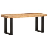 Industrieel Bankje Mangohout & Staal (110 cm) - 35% Korting!