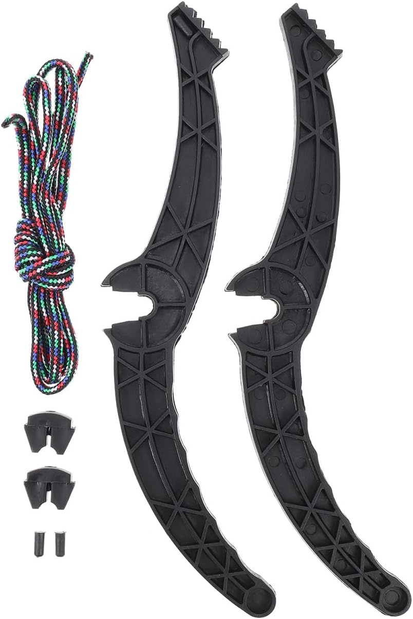 2x Herbruikbare Ski Remhendels voor Slee/Snowboard met Touw | Kunststof | Zwart | 70% Korting