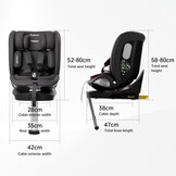 Draaibare i-Size Autostoel 40-150cm | 360° | ECE R129 | Zwart | 35% Korting