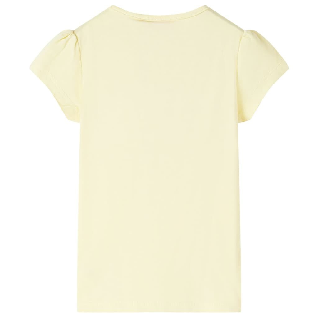 Kindershirt Zachtgeel - Maat 128 - Met Rolschaatsprint - 26% Korting