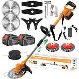 Accu Grastrimmer & Bosmaaier 4-in-1 - 750W Borstelloos - Incl. 2 Accu's