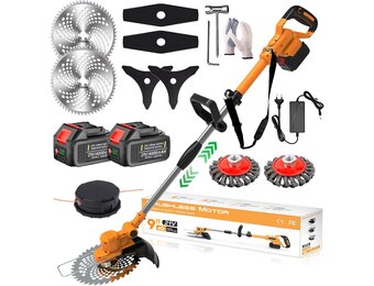 Accu Grastrimmer & Bosmaaier 4-in-1 - 750W Borstelloos - Incl. 2 Accu's