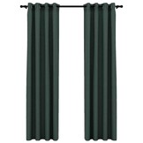 Verduisterende Gordijnen Groen - Linnen-look - 2 st - 140x225 cm - 33% Korting