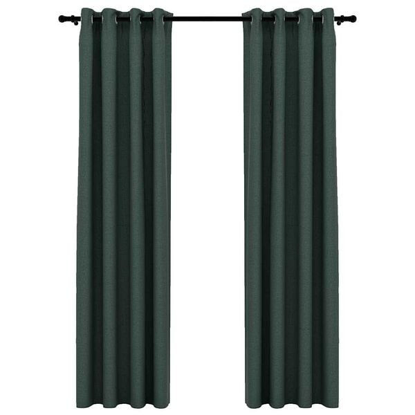 Verduisterende Gordijnen Groen - Linnen-look - 2 st - 140x225 cm - 33% Korting