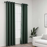 Verduisterende Gordijnen Groen - Linnen-look - 2 st - 140x225 cm - 33% Korting