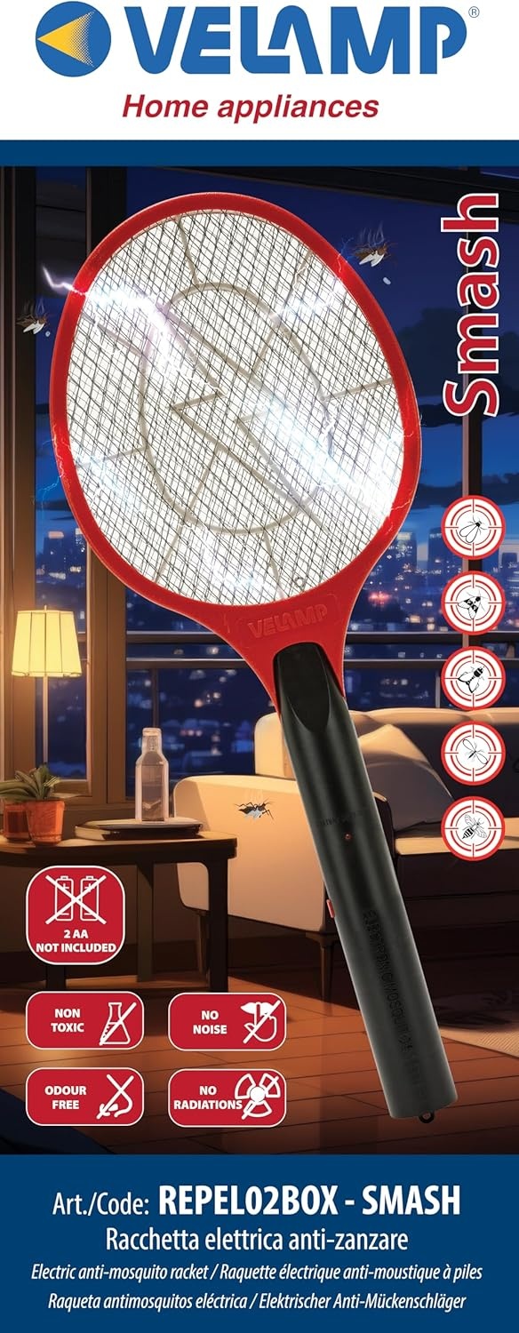 Elektrisch Insectenracket - Muggen & Vliegen - Binnen/Buiten - Rood
