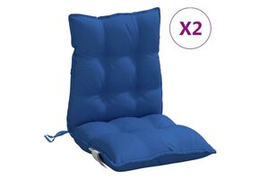 VidaXL Stoelkussens Lage Rug Oxford Stof - Koningsblauw (2 stuks) - 40% Korting