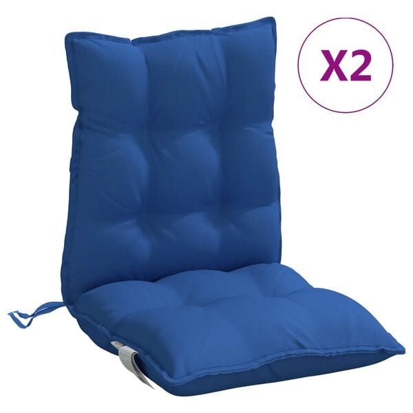 VidaXL Stoelkussens (2 st.) Lage Rug, Oxford Stof, Koningsblauw - 34% Korting!