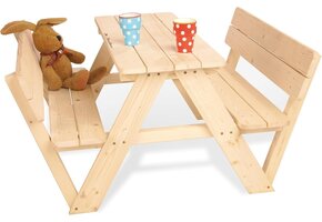 Houten Kindersitzgroep voor 4 met Nicki Leuning - Buiten | 34% Korting