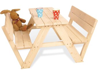 Houten Kindersitzgroep voor 4 met Nicki Leuning - Buiten | 34% Korting