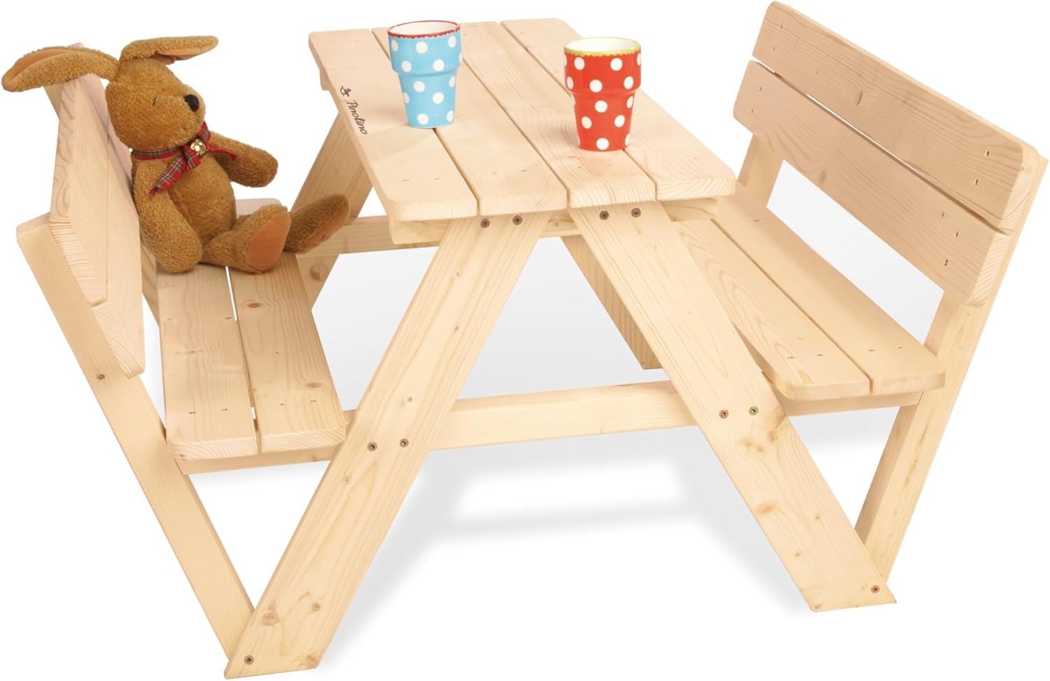 Houten Kindersitzgroep voor 4 met Nicki Leuning - Buiten | 34% Korting