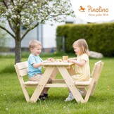Houten Kindersitzgroep voor 4 met Nicki Leuning - Buiten | 34% Korting