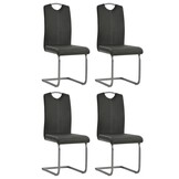 Eetkamerstoelen Kunstleer Grijs - 4 stuks - 35% Korting