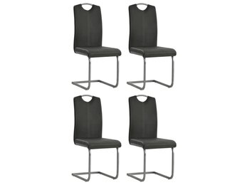 Eetkamerstoelen Kunstleer Grijs - 4 stuks - 35% Korting
