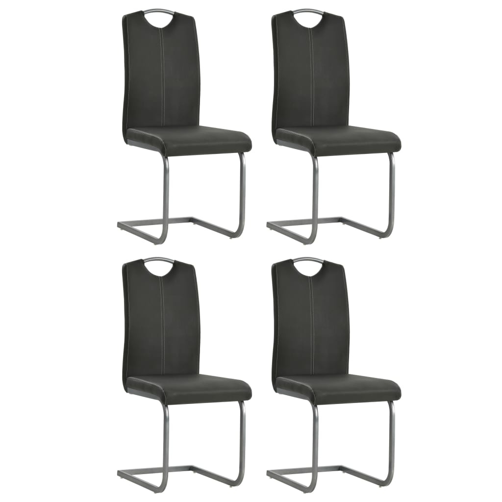 Eetkamerstoelen Kunstleer Grijs - 4 stuks - 35% Korting