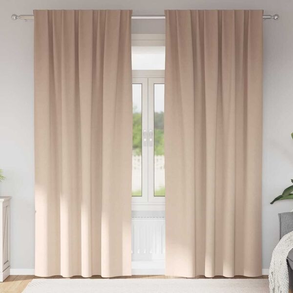 vidaXL Verduisterende Gordijnen Taupe Polyester - 33% Korting