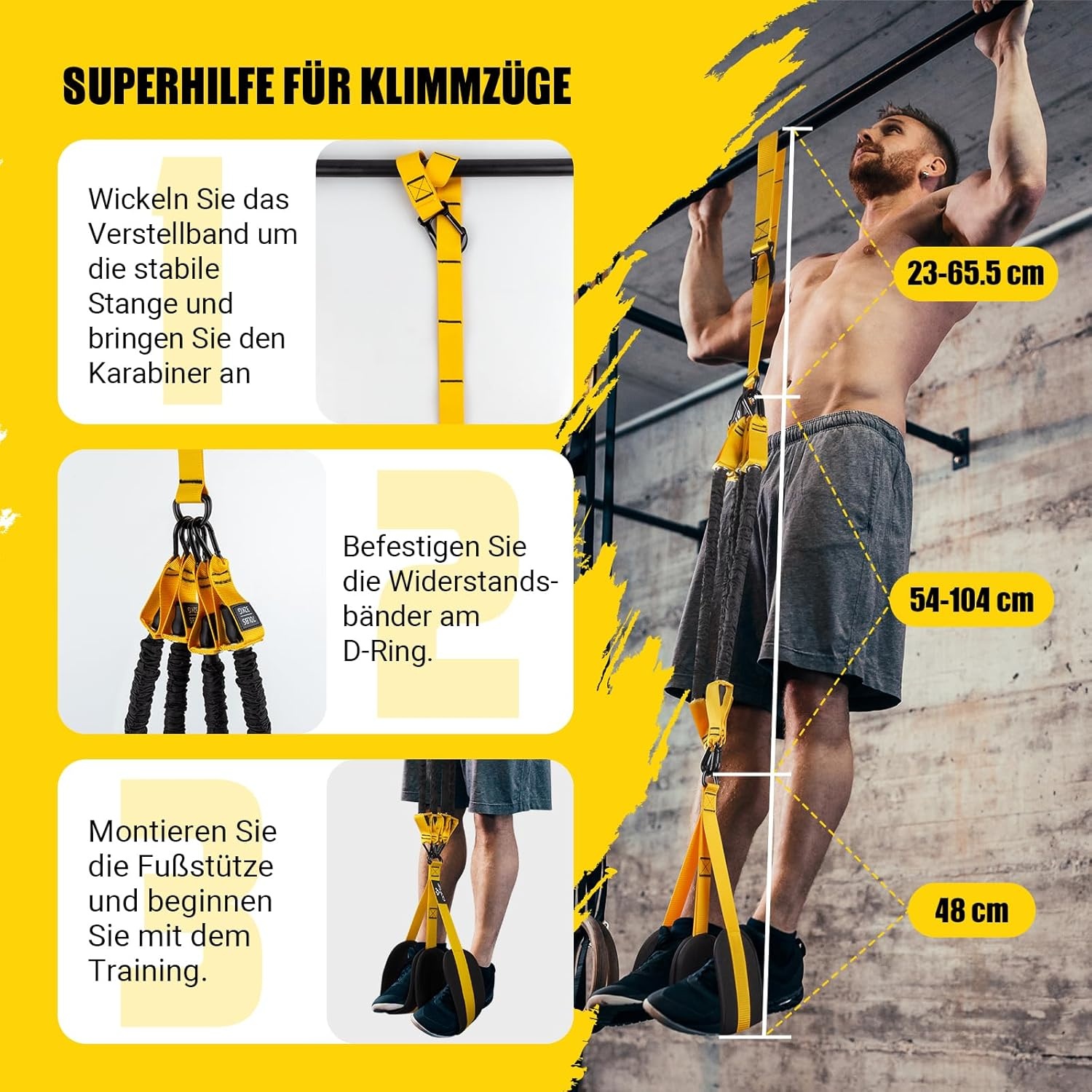 Krachtopbouw Hulpmiddel Optrekken met 4 Banden & Voetensteunen (Max 128 kg)