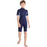 Kinder Shorty Wetsuit Blauw 2mm - Warmte & UV Bescherming - 33% Korting