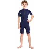 Kinder Shorty Wetsuit Blauw 2mm - Warmte & UV Bescherming - 33% Korting